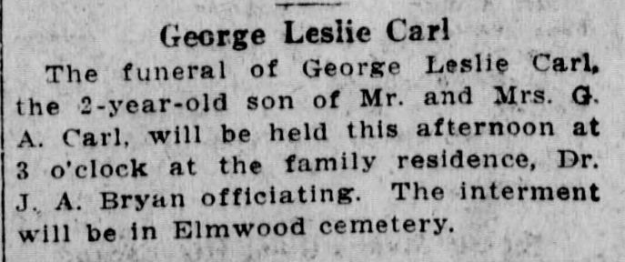 George Leslie Carl obituary